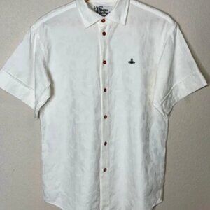 Vivienne Westwood Jacquard Cotton White Button Down Shirt Size 44 (Small)